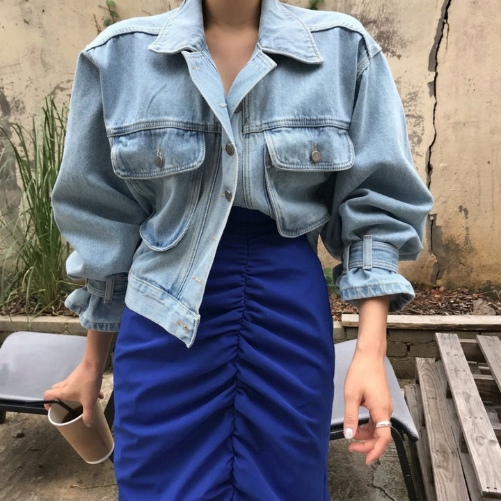 Roxy Rebel Cropped Denim Jacket