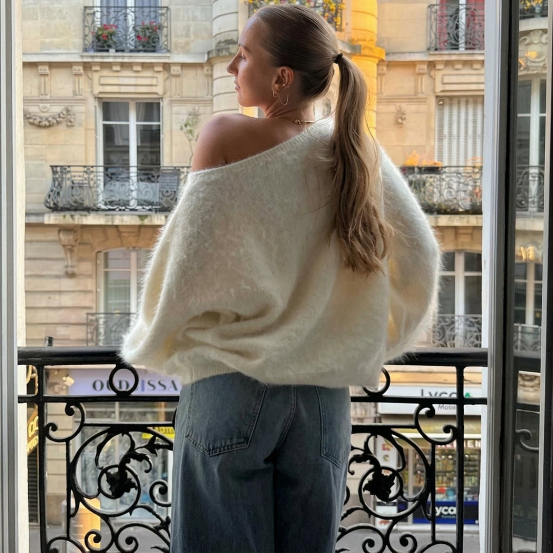 Veloura Off-Shoulder Plush Knit