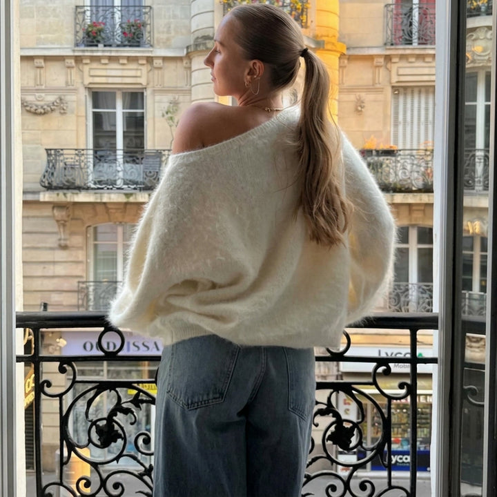 Veloura Off-Shoulder Plush Knit