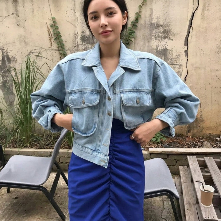 Roxy Rebel Cropped Denim Jacket