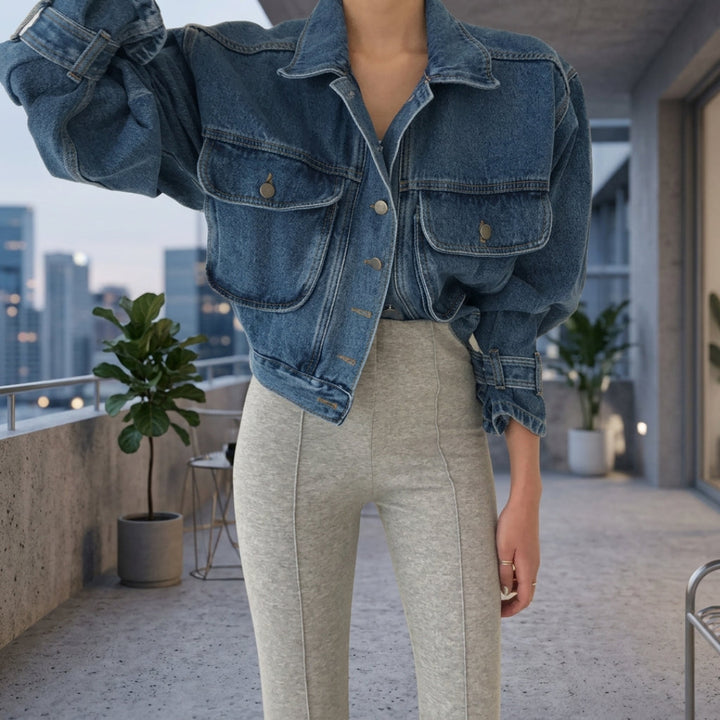Roxy Rebel Cropped Denim Jacket