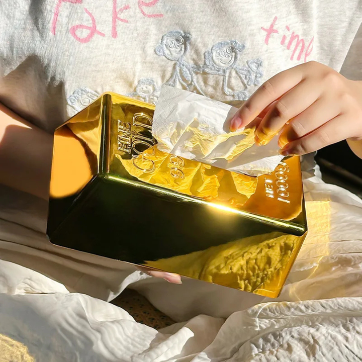 Opulux Gold Bar Tissue Box