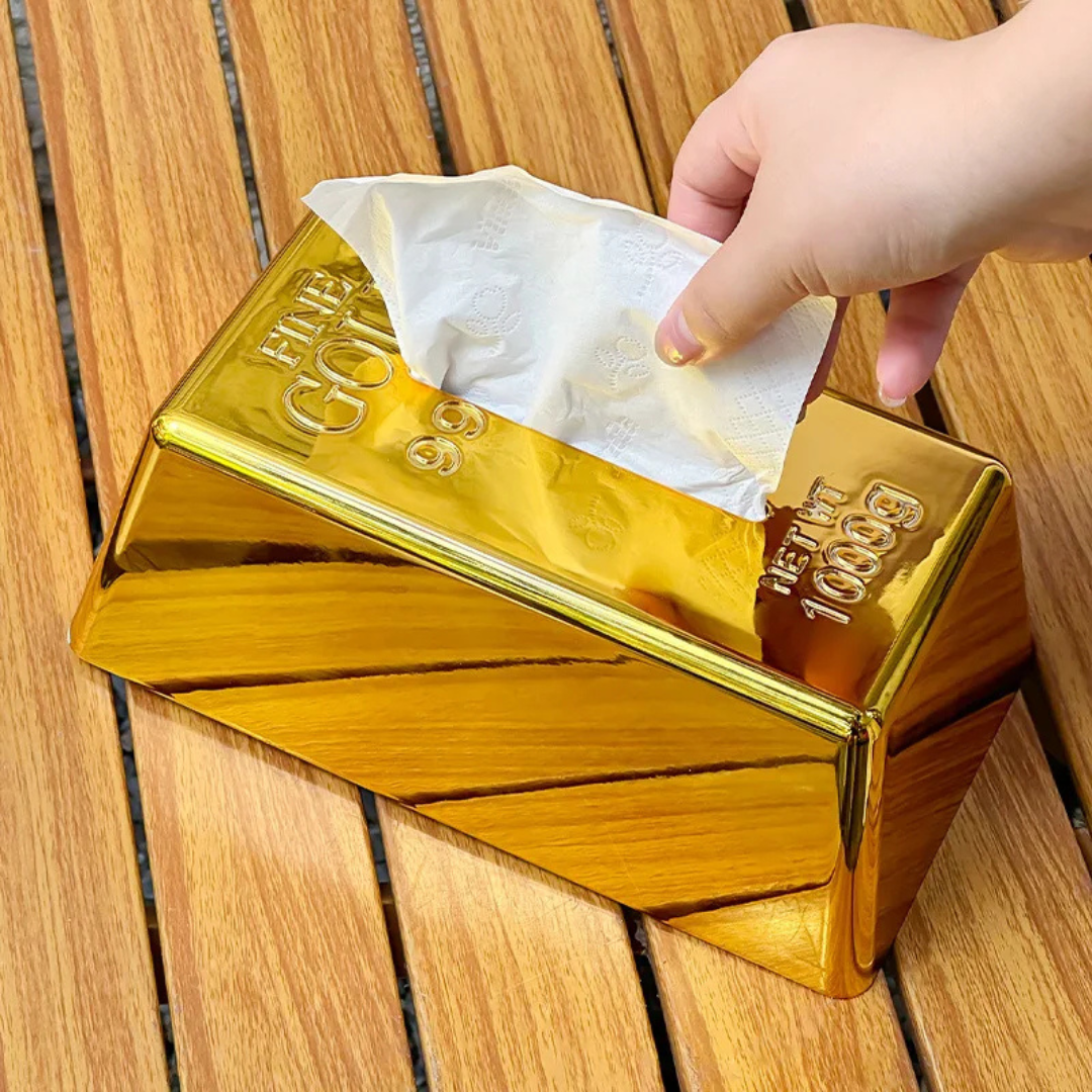 Opulux Gold Bar Tissue Box