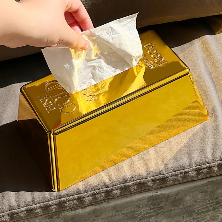 Opulux Gold Bar Tissue Box
