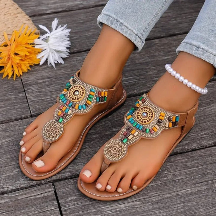 Kaia nomad retro sandals for women, vintage-inspired flat sandals for casual summer and everyday wear