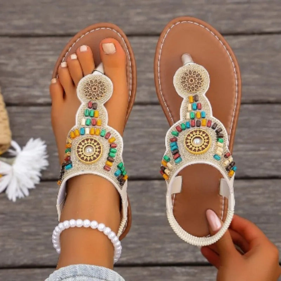 Kaia nomad retro sandals for women, vintage-inspired flat sandals for casual summer and everyday wear