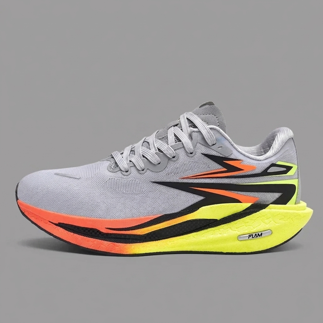 Gray Orion Thunder Run Carbon Racing Shoes on a neutral background