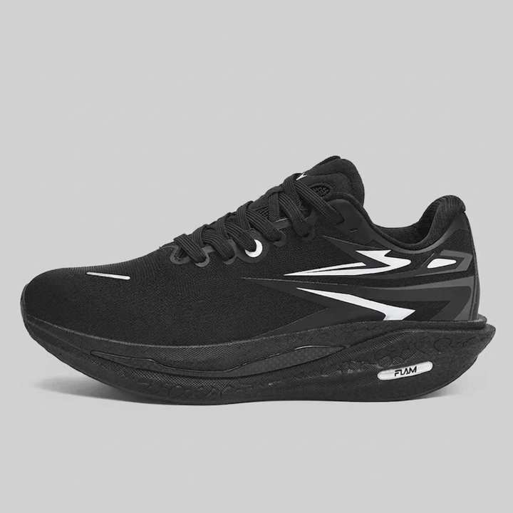 Black Orion Thunder Run Carbon Racing Shoes on a neutral background