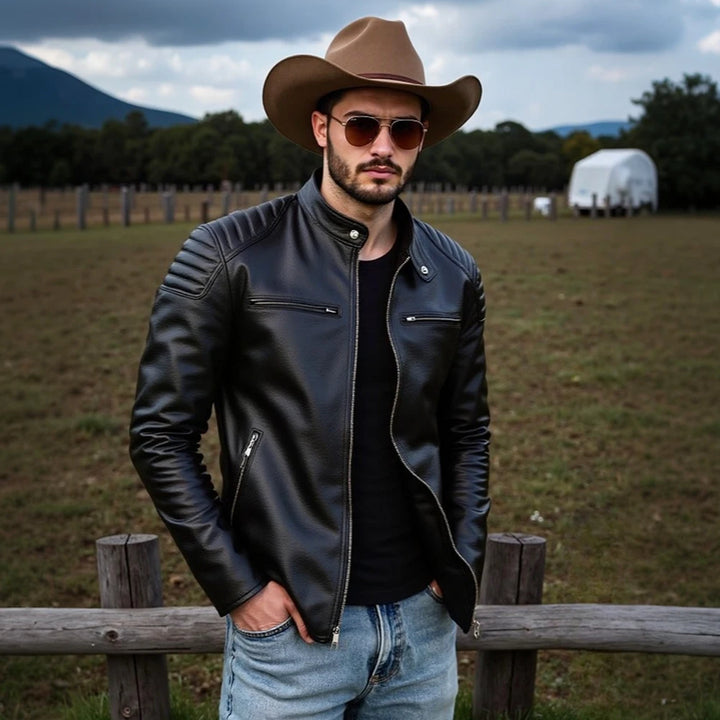 Belted Brown Leather Look Jacket