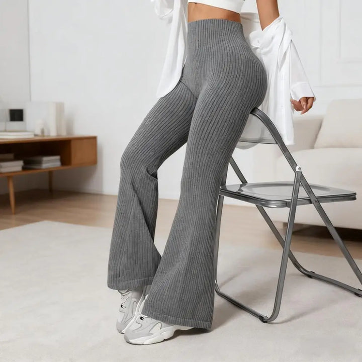 Buttery Soft Ribbed Flare Leggings - High Waist