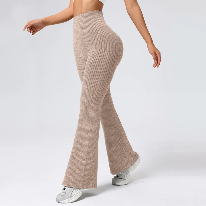 Buttery Soft Ribbed Flare Leggings - High Waist