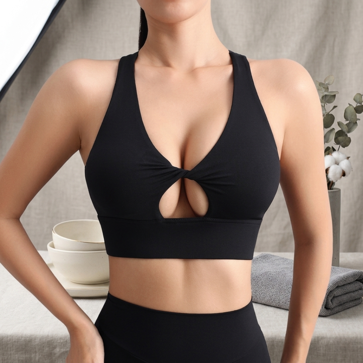 Veloura Breathable Halter Yoga Crop Bra