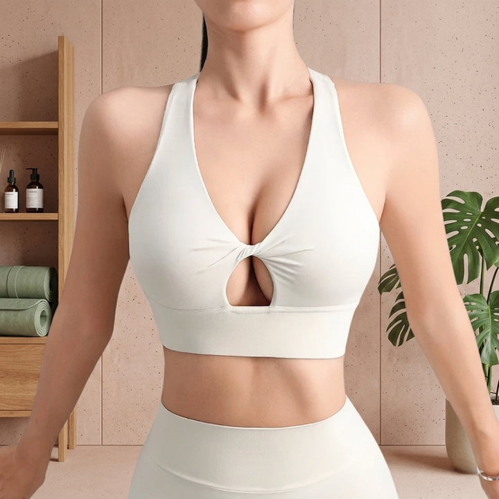 Veloura Breathable Halter Yoga Crop Bra