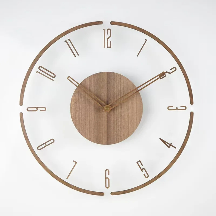 Brown with border Veyron Floating Wall Clock on a neutral background