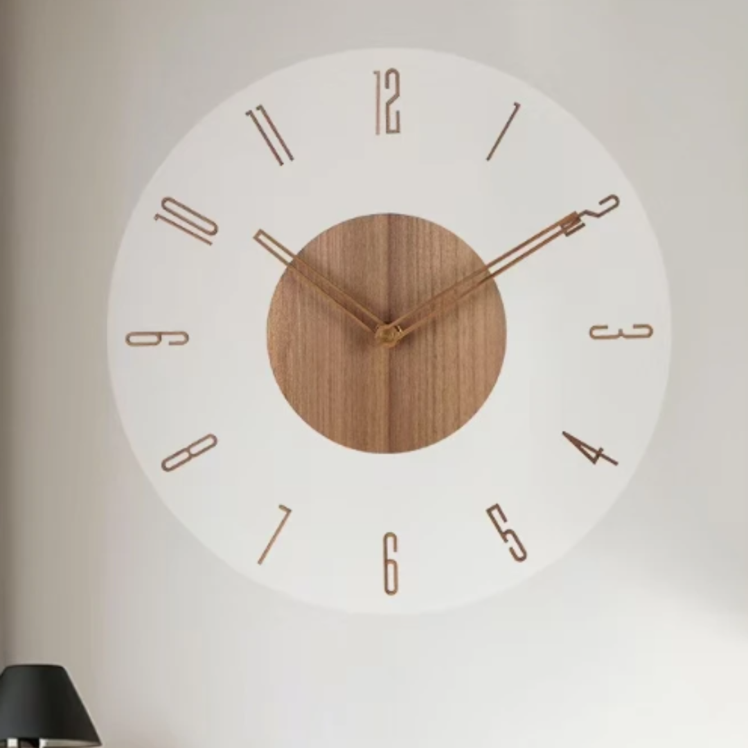 Brown without border Brown without border Veyron Floating Wall Clock on a plain wall