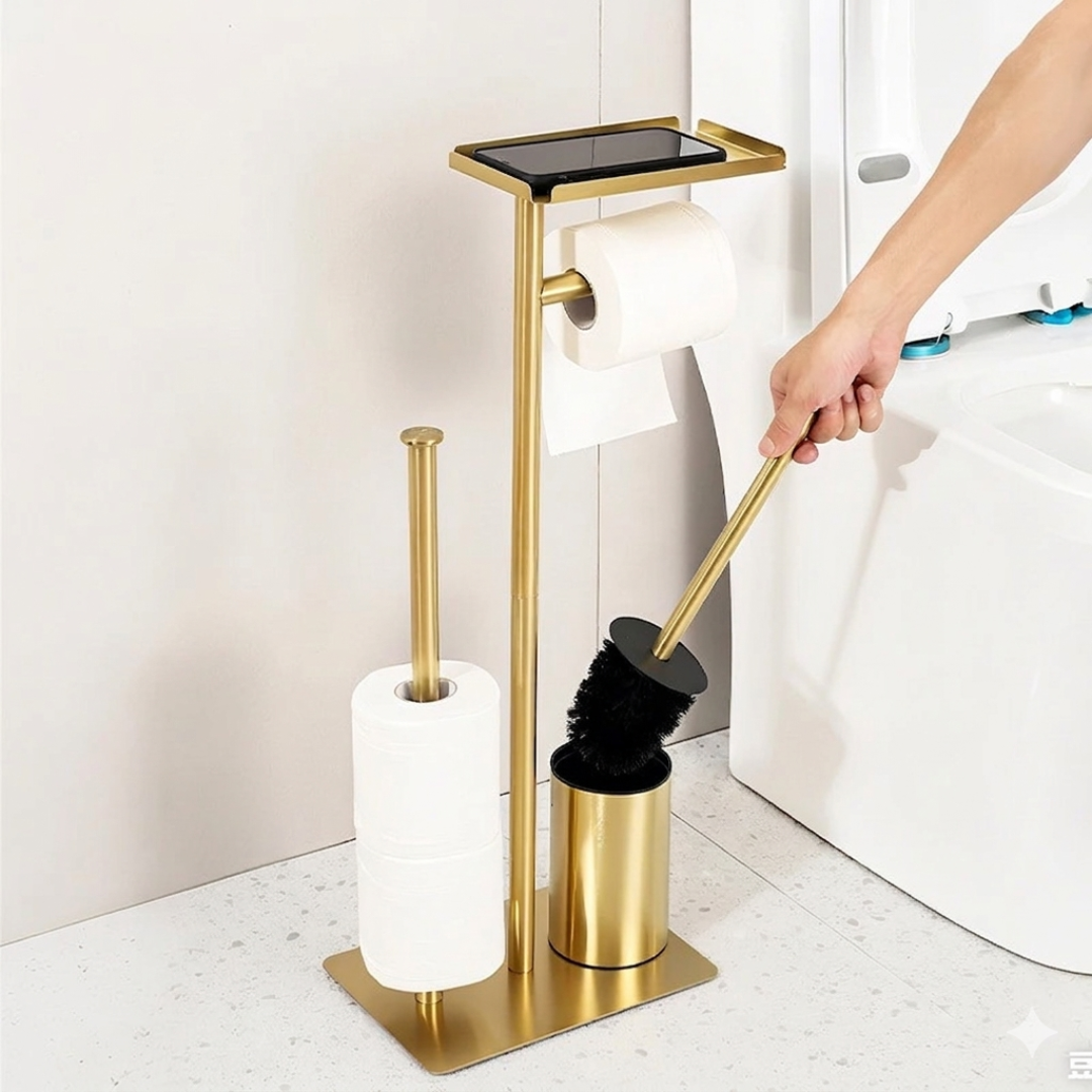 Clean icon bathroom brush set, modern toilet cleaning brush set for stylish and hygienic bathroom organization