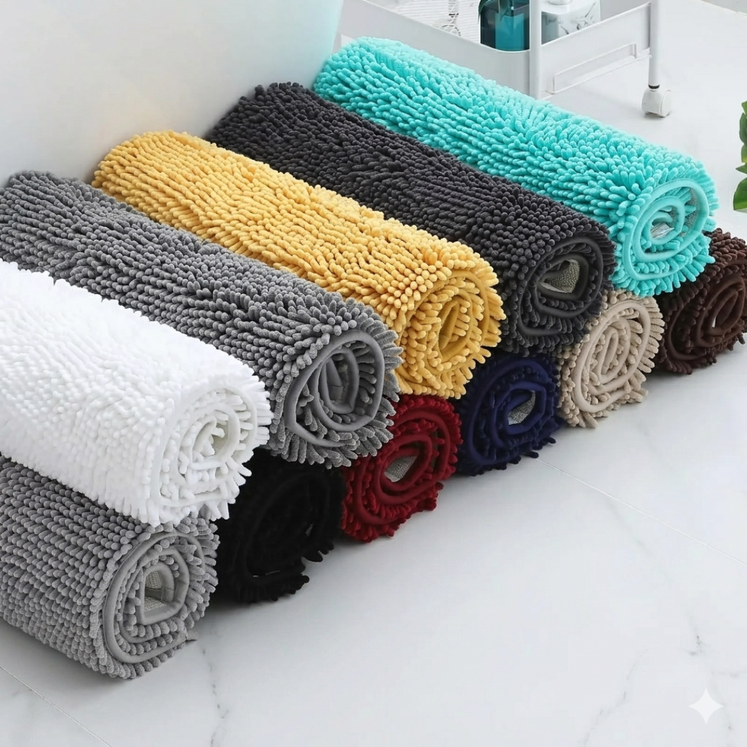 Cloud step plush bath rug, soft absorbent bathroom rug for comfort, quick drying, and modern home decor