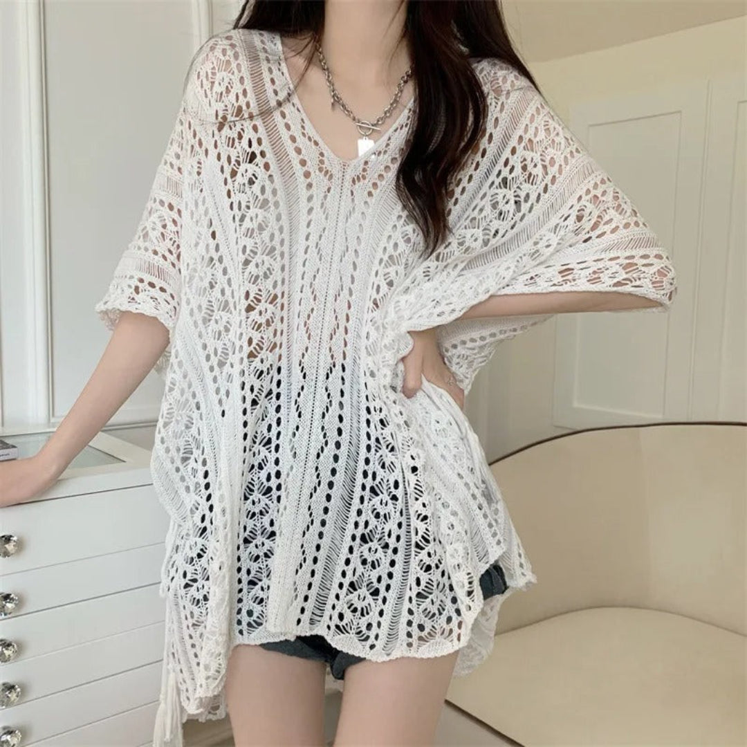 Desert coast crochet bikini cover-up for women, boho crochet beach cover-up for swimwear and resort styling