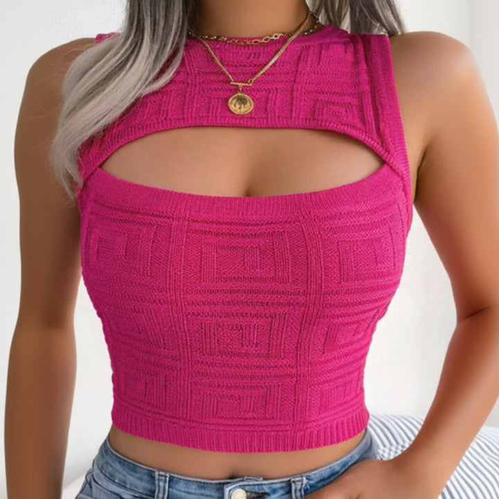 Elaria hollow muse crop top for women, stylish cut-out crop top for summer, streetwear, and casual outfits