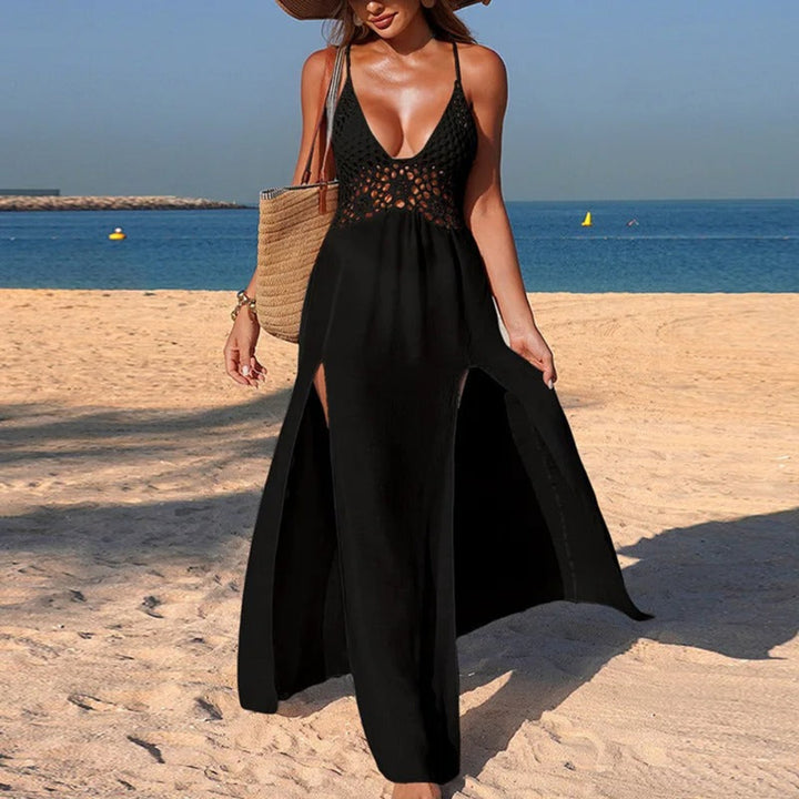 Ember drape halter maxi dress for women, elegant draped halter-neck gown for evening and formal styling