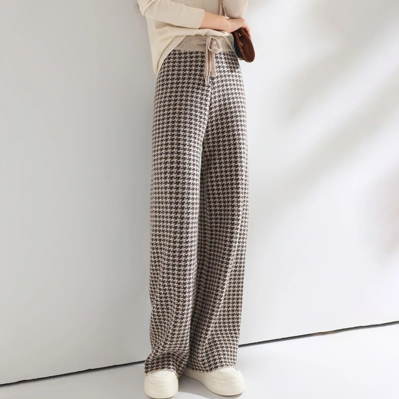 Elara Houndstooth Merino Pants