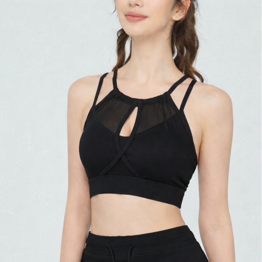 Nyssa open-back sculpt fitness top for women, breathable activewear top with open-back design for gym and workout styling
