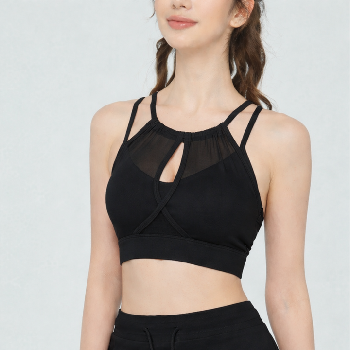 Nyssa open-back sculpt fitness top for women, breathable activewear top with open-back design for gym and workout styling
