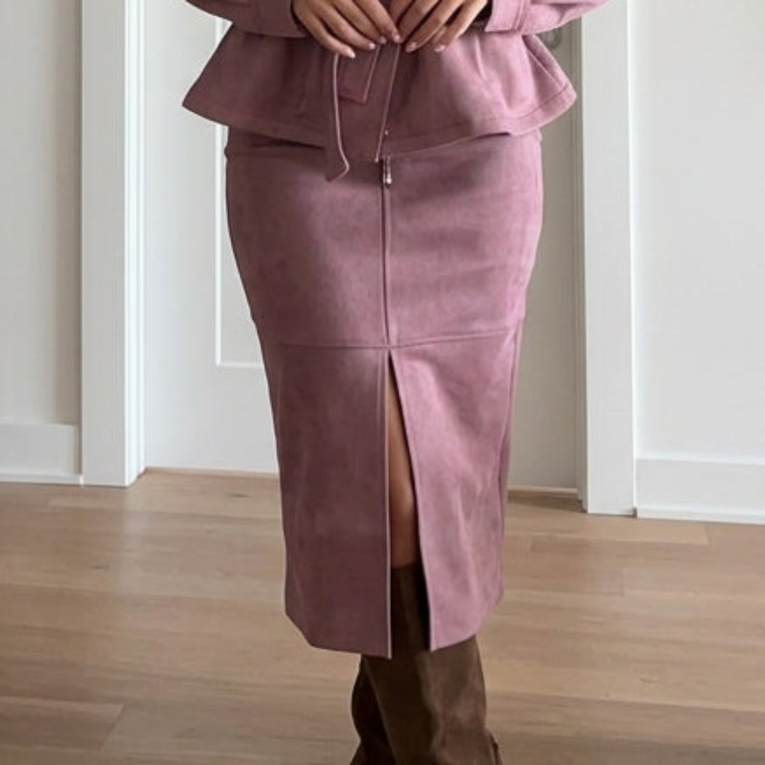 Belted Suede Wrap Jacket