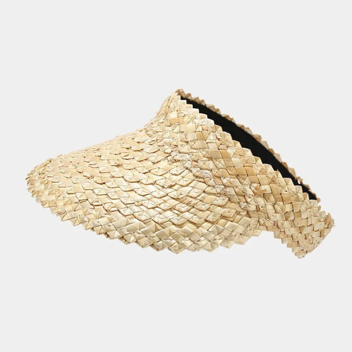 Riviera halo sun visor for women, stylish wide-brim visor for beach, travel, and sun protection fashion