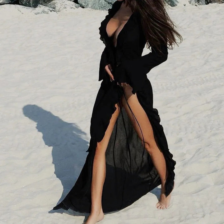 Untamed glow beach dress cover-up for women, lightweight sheer beach dress for swimwear and resort wear