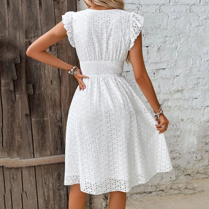 Valora fierce V-neck beach dress for women, stylish lightweight beach dress for summer vacation and resort wear