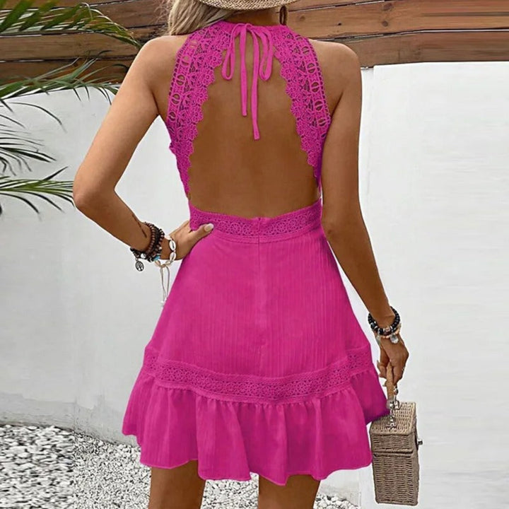 Zaria statement halter mini dress for women, bold halter-neck mini dress for chic summer and evening fashion