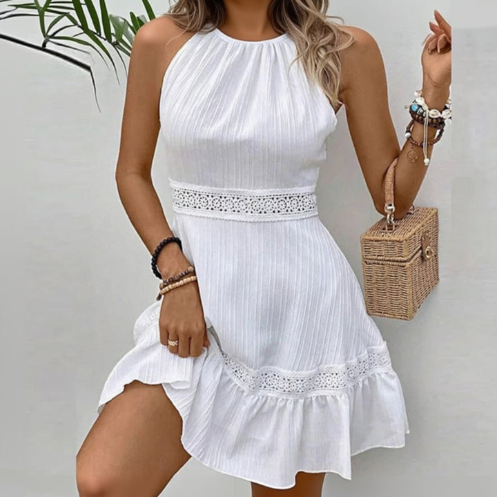 Zaria statement halter mini dress for women, bold halter-neck mini dress for chic summer and evening fashion